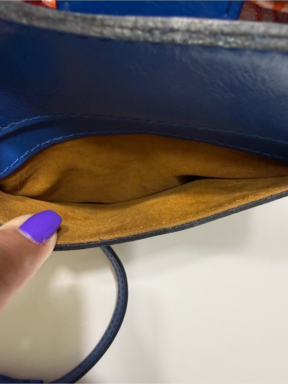 Patricia Nash Royal Blue Leather Tassel Bucket Crossbody Bag - Picture 3 of 10